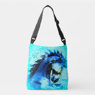 wild mustang stallion blue crossbody tas