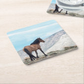 Wild Mustang Stallion Kartonnen Onderzetters (Schuin)