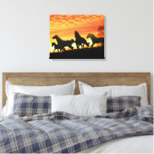 Wild Mustangs Canvas Afdruk (Insitu (Slaapkamer))