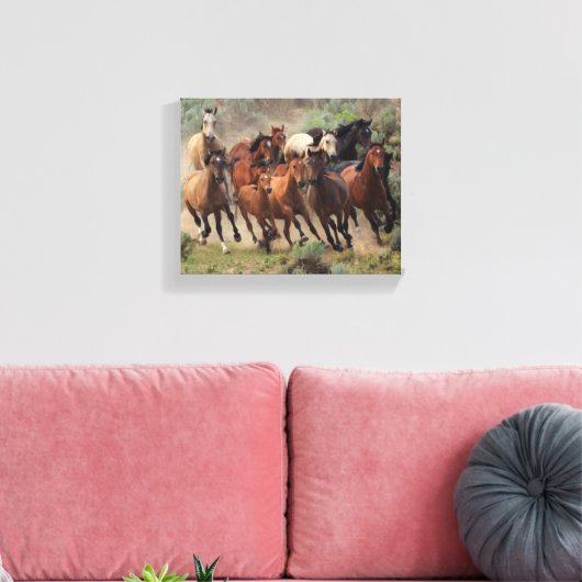 Wild Mustangs Canvas Afdruk (Insitu (Woonkamer))