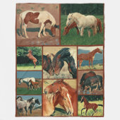 Wild Mustangs Collage Fleece Deken (Voorkant)
