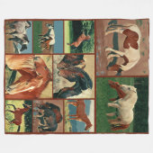 Wild Mustangs Collage Fleece Deken (Voorkant (Horizontaal))