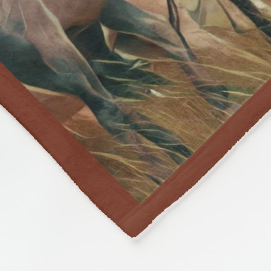 Wild Mustangs Collage Fleece Deken (Hoek)