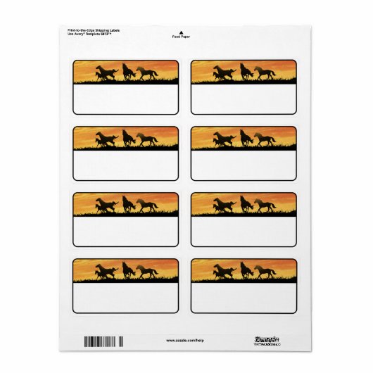 Wild Mustangs Etiket (Full Sheet)