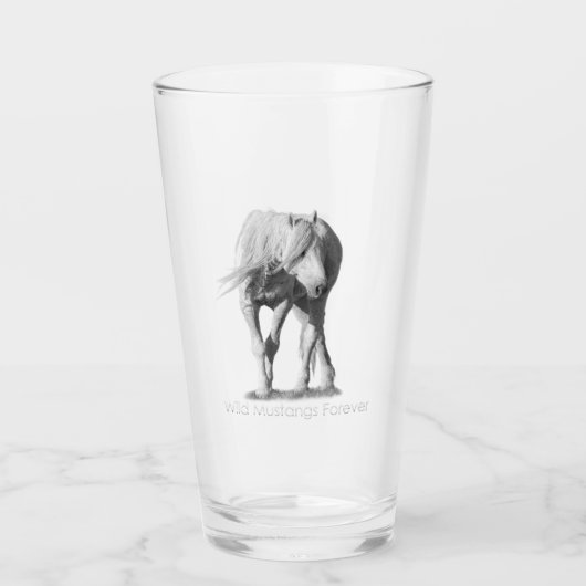 Wild Mustangs Forever Beer Glass Glas (Voorkant)