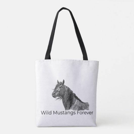 Wild Mustangs Forever Canvas tas (Achterkant)