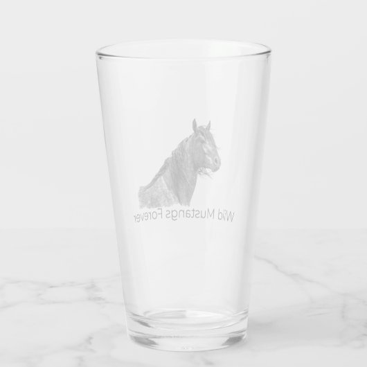 Wild Mustangs Forever Glass Glas (Achterkant)