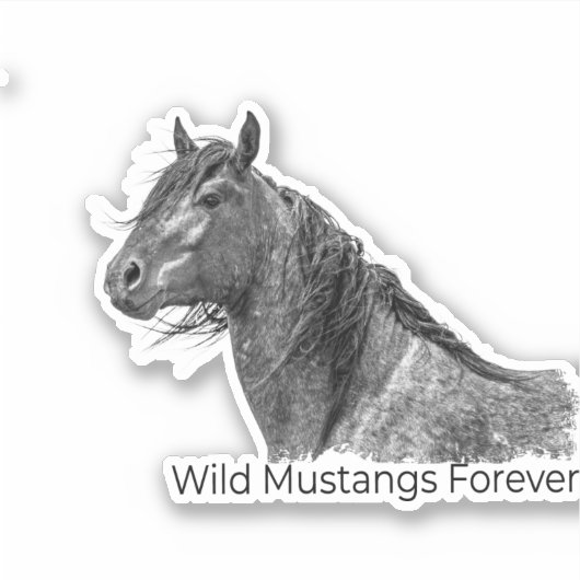 Wild Mustangs Forever Sticker (Voorkant)