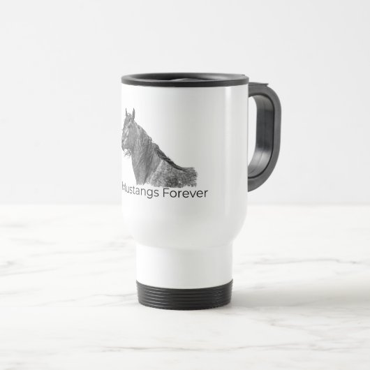 Wild Mustangs Forever Travel Mug Reisbeker (Voorkant rechts)