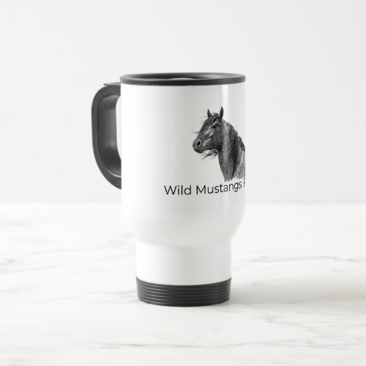 Wild Mustangs Forever Travel Mug Reisbeker (Voorkant links)