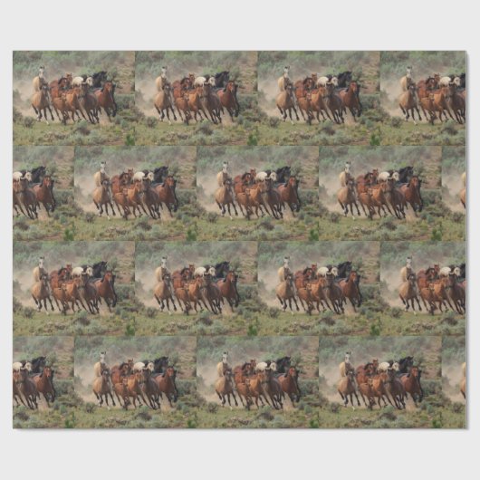 Wild Mustangs Horse Herd Cadeaupapier (Vlak)