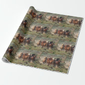 Wild Mustangs Horse Herd Cadeaupapier (Uitgerold)