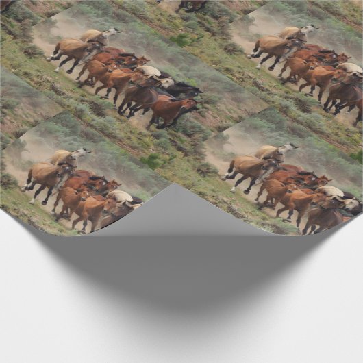 Wild Mustangs Horse Herd Cadeaupapier (Hoek)