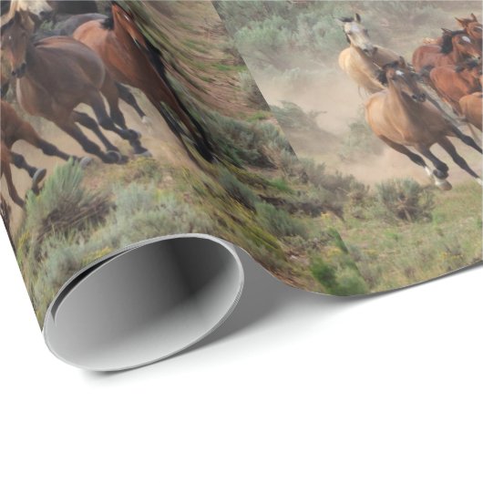 Wild Mustangs Horse Herd Cadeaupapier (Rol Hoek)