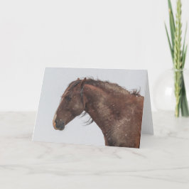 Wild Mustangs in de sneeuwkaart Kaart