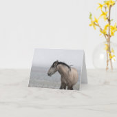 Wild Mustangs in de sneeuwkaart Kaart (Gele Bloem)