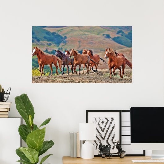 Wild Mustangs Poster (Thuiskantoor)