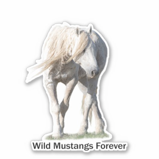 Wild Mustangs voor eeuwenoud Man Sticker (Voorkant)