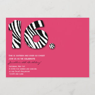 Wild n Sweet 16 Birthday Party Invitation Kaart