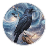 Wild Nature Bird Crow-Raven  Keramische Knop (Voorkant)