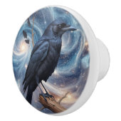 Wild Nature Bird Crow-Raven  Keramische Knop (Rechts)