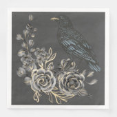 Wild Natuur Blackbirds Rozen & Raven Servet (Voorkant)