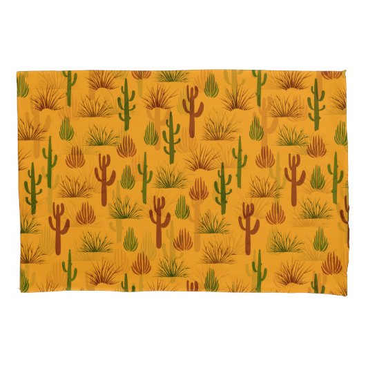 Wild Natuur Cactus Struiken Patroon Kussensloop (Voorkant)