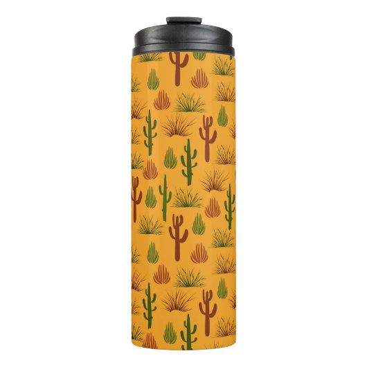 Wild Natuur Cactus Struiken Patroon Thermosbeker (Voorkant)