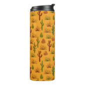 Wild Natuur Cactus Struiken Patroon Thermosbeker (Gedraaid links)
