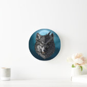 Wild Natuur Moon Crow-Wolf Raven Ronde Klok (Huis)