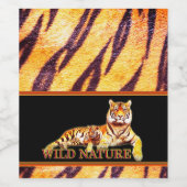 WILD NATUUR - TIGER design collectie Wijn Etiket (Enkel label)
