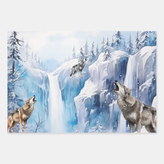 Wild natuur Wrapping Paper Flat Sheet Set van 3 (Voorkant 2)