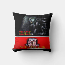 WILD NATUUR - zwart SNAKE design collectie Kussen