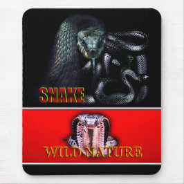 WILD NATUUR - zwart SNAKE design collectie Muismat