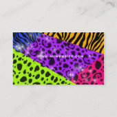 Wild Neon Animal Print Leopard Zebra Visitekaartje (Achterkant)