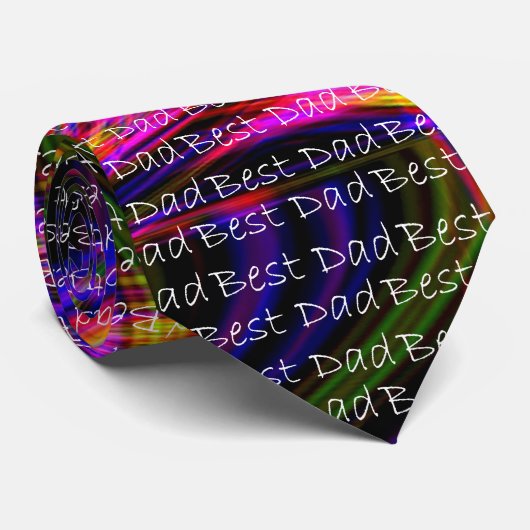 Wild Neon Best Dad Stropdas (Opgerold)