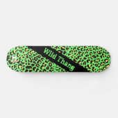 Wild Neon Green Leopard Print Dd Brand Skateboard (Horizontaal)