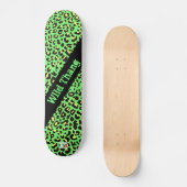 Wild Neon Green Leopard Print Dd Brand Skateboard (Voorkant)