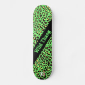 Wild Neon Green Leopard Print Dd Brand Skateboard (Voorkant)