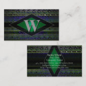 Wild Neon Stripes Monogram Visitekaartjes Sjabloon (Voorkant / Achterkant)