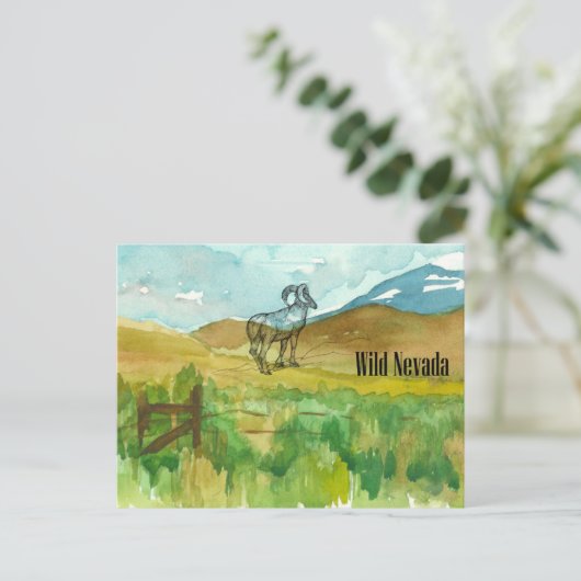 Wild Nevada Bighorn schapen woestijn landschap Briefkaart (Staand voorkant)