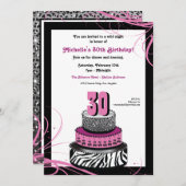 Wild Night Birthday Cake Invitation Kaart (Voorkant / Achterkant)