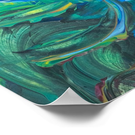 Wild Ocean Deep Blue Zee Abstract Poster (Hoek)