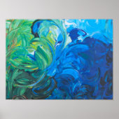 Wild Ocean Deep Blue Zee Abstract Poster (Voorkant)