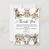 Wild Oerwoud Animals Safari Baby shower Boy Bedankkaart (Voorkant)