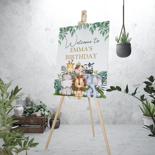 Wild Oerwoud Animals Verjaardag Welkomstbord Poster