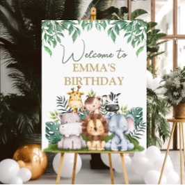 Wild Oerwoud Animals Verjaardag Welkomstbord Poster