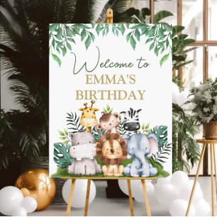 Wild Oerwoud Animals Verjaardag Welkomstbord Poster