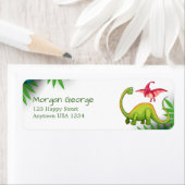 Wild Oerwoud Dinosaurus Adventure Kids Verjaardag Etiket (Insitu)