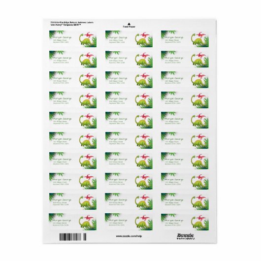 Wild Oerwoud Dinosaurus Adventure Kids Verjaardag Etiket (Full Sheet)